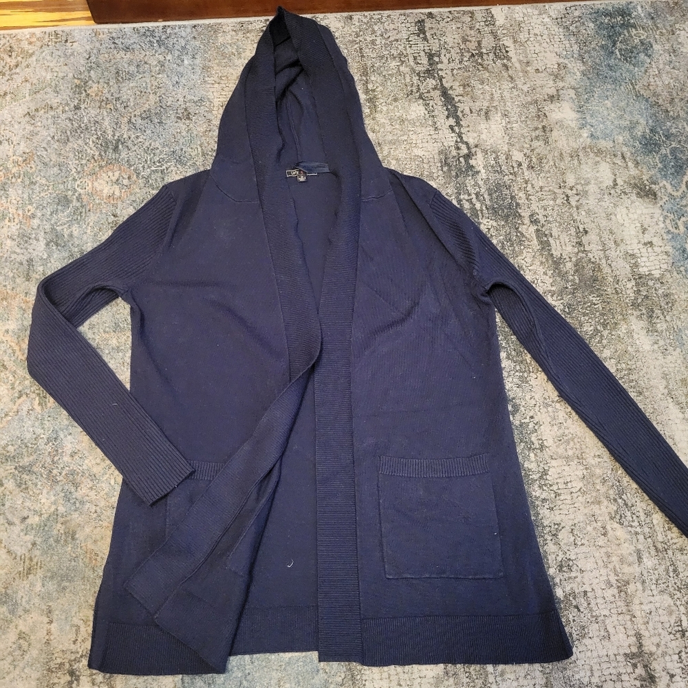 Lety & Me Navy Blue Hooded Cardigan Size M